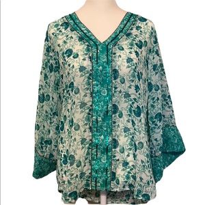 CHICO’S boho gypsy sheer dress blouse